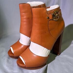 MICHAEL Michael Kors Tan Peep-Toe Heels